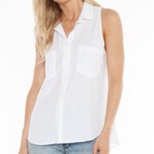 Bella Dahl White Linen Tank Top - Size L